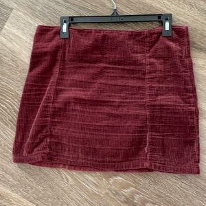 Maroon corduroy mini skirt